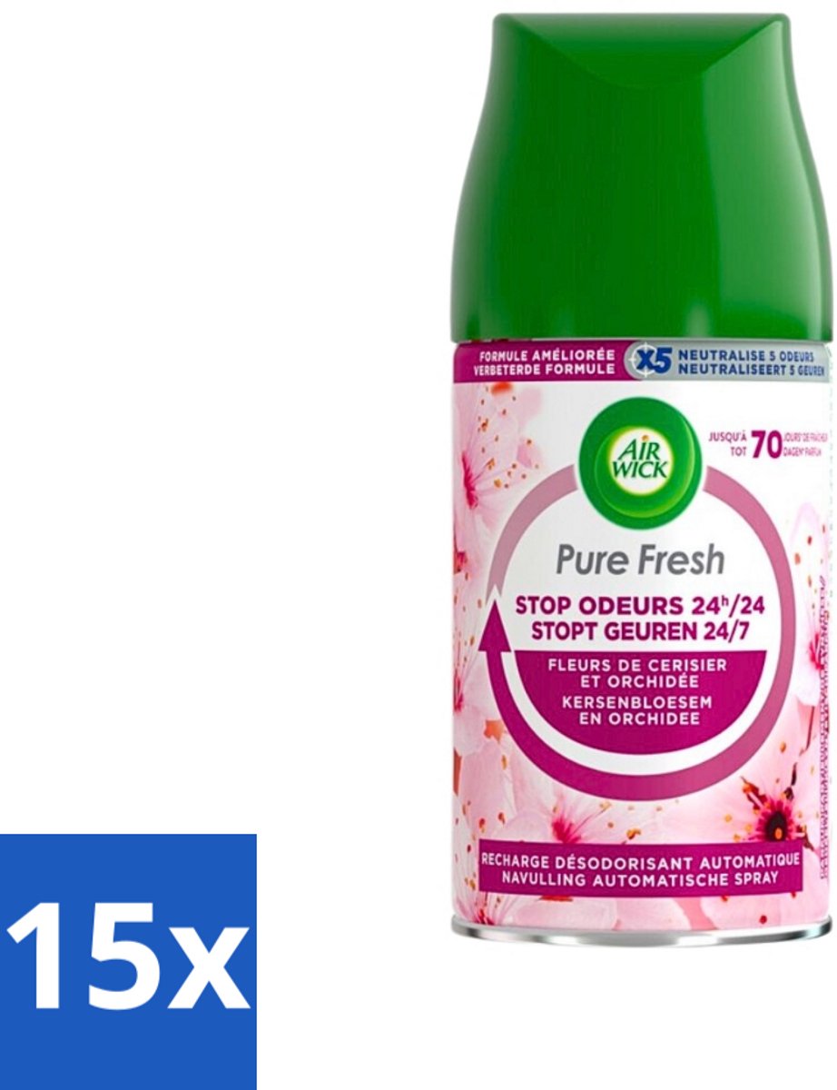 Air Wick Freshmatic Max Pure Fresh Cherry Blossom & Orchid 250 ml - Bulkverpakking - 15 stuks