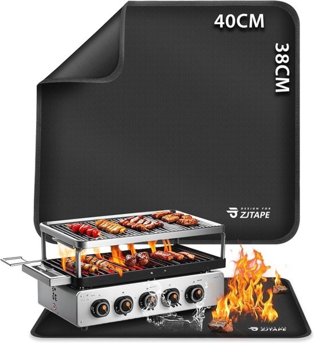 Hittebestendige grillmat 38 x 40 cm - Vuurvast en veilig voor outdoor-grillen