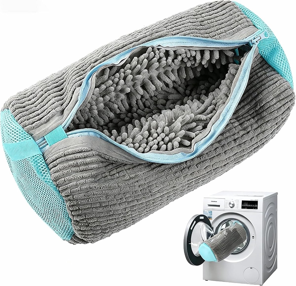 Schoenwasmachine tas voor effectieve reiniging van sportschoenen, leren schoenen en sneakers - Grijs