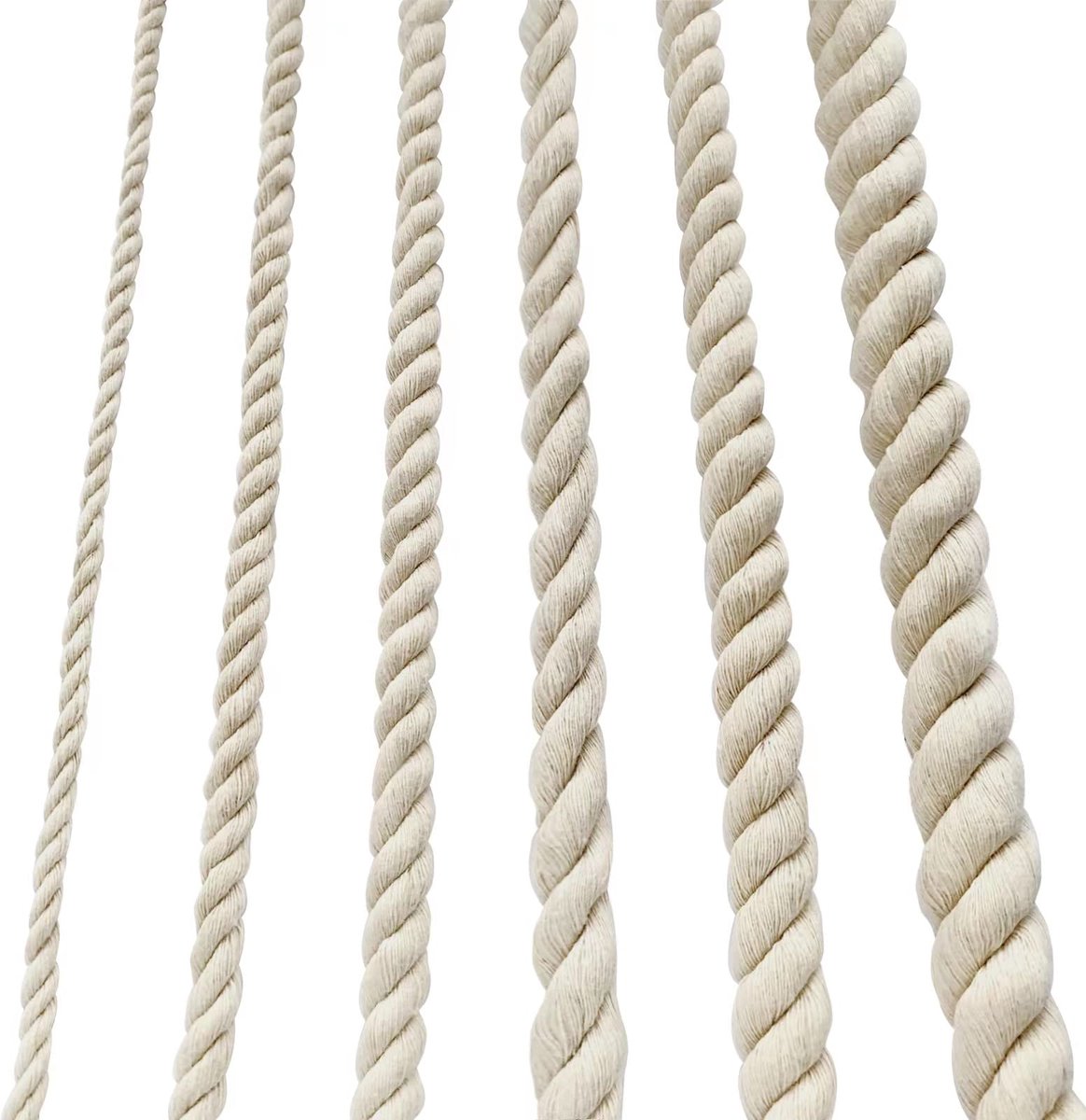 Katoenen touw, dik touw, wit touw, strop, zacht touw, terrastouw voor tuin, macramé plantenhangerset, 6 mm (10 m) - ShopVlot