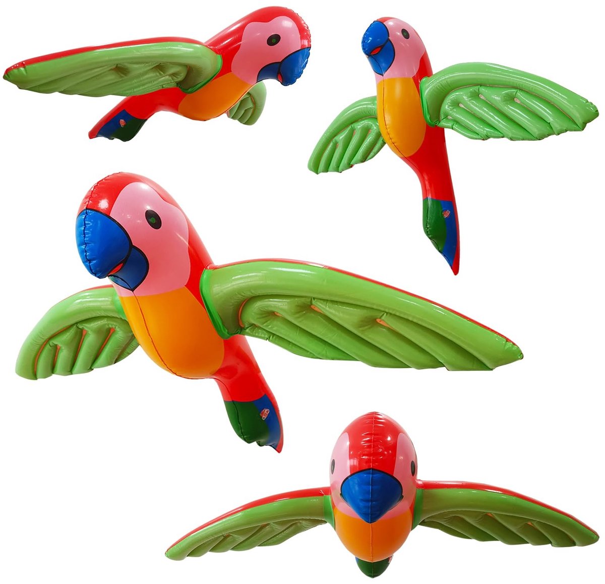 Elzusha - Set van 4 Opblaasbare Papegaaien voor Feestdecoratie