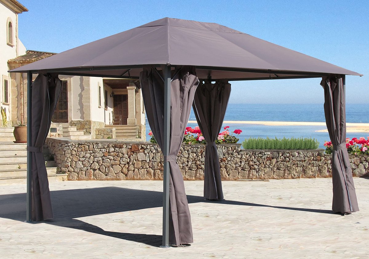 Elzusha - Metalen Gazebo Nizza 3x4m met 4 Zijpanelen