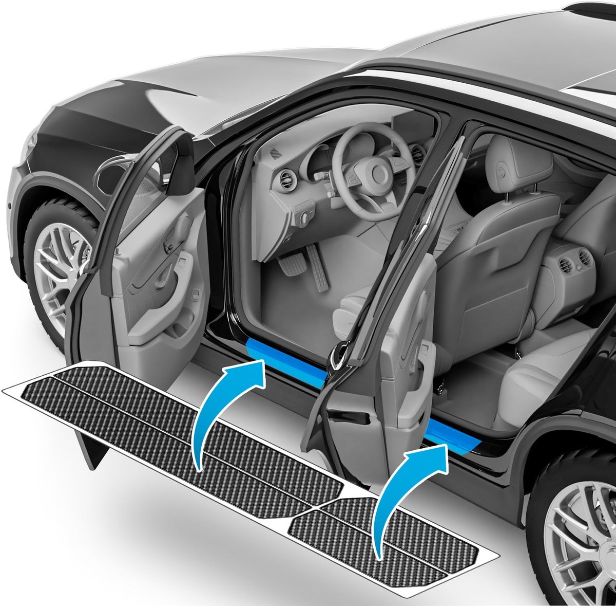 Elzusha - Auto Sill Protection Film voor Tesla Model Y (2020-2026) - Schadepreventie en Styling