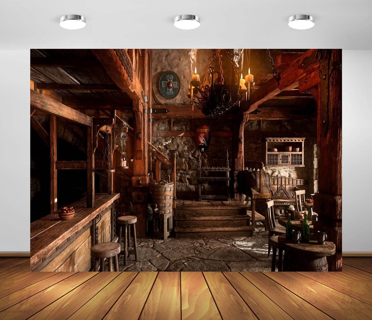 Elzusha - Middeleeuwse Taverne Achtergrond 2,5 x 1,8 m voor Fotografie