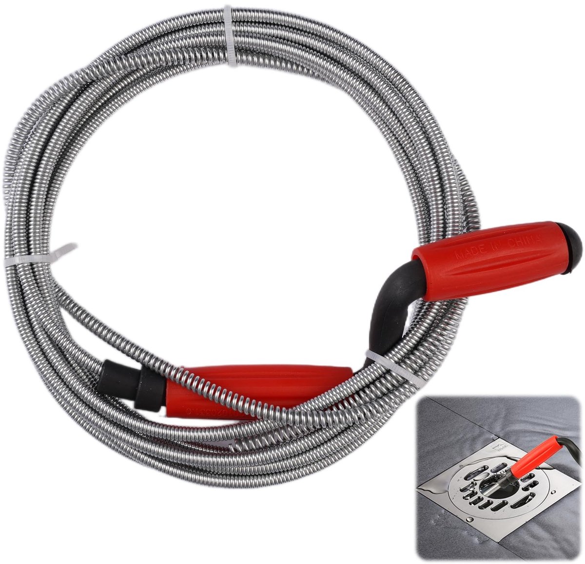 Elzusha - 6 mm x 5 m Flexibele Pijpenreinigingsspiral voor Afvoeren