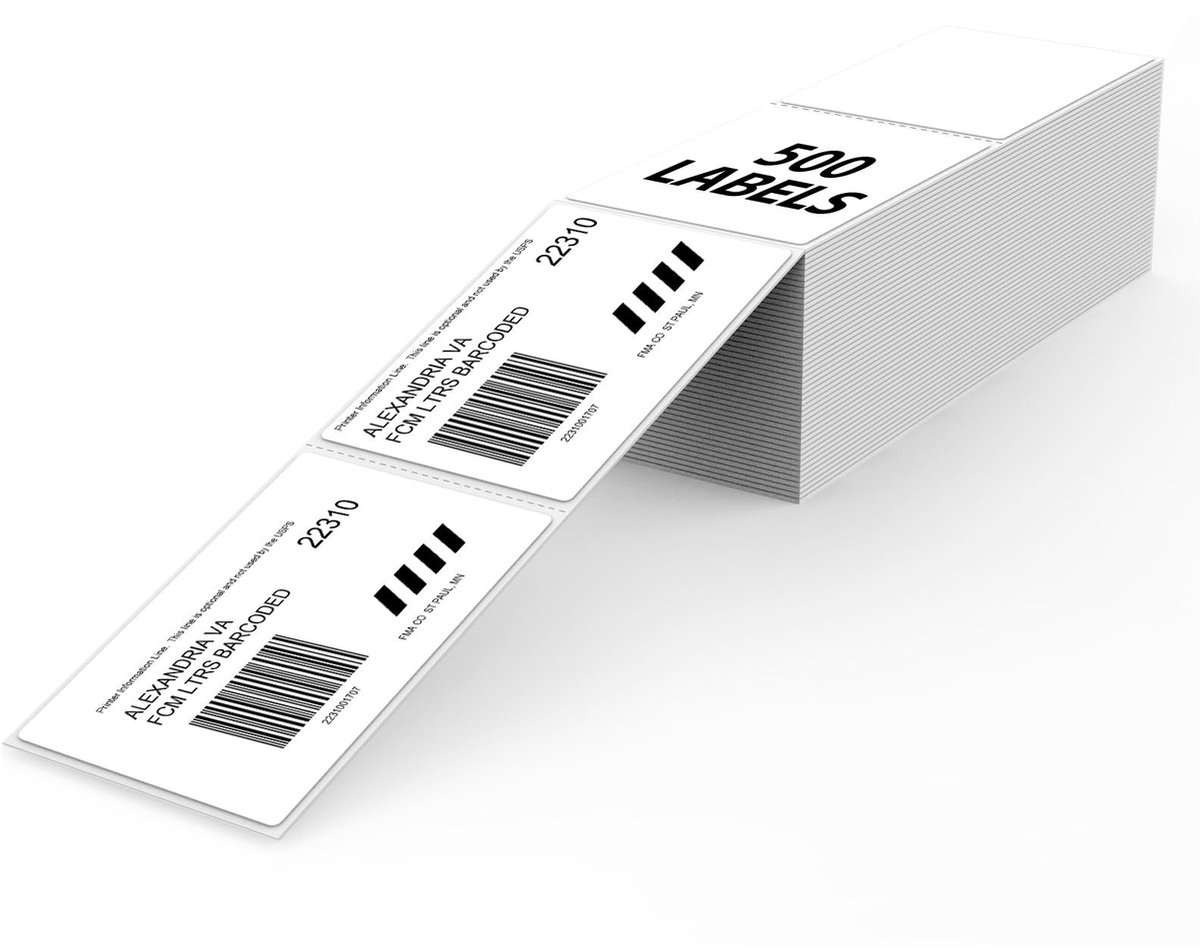 Elzusha - Zelfklevende Verzendlabels 50 x 76mm, 300 Stuks