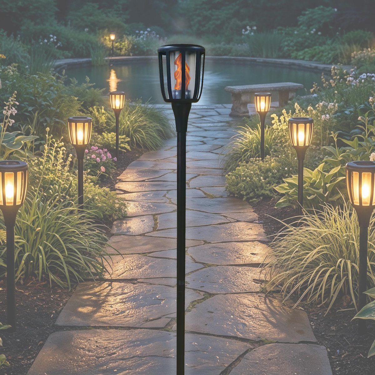 BOLD Julian Flame Led-solarspies, 1 stuk (1600-1800 K, IP44 spatwaterdicht, 8 uur gebruiksduur, 6 uur oplaadtijd, 1 x - ShopVlot