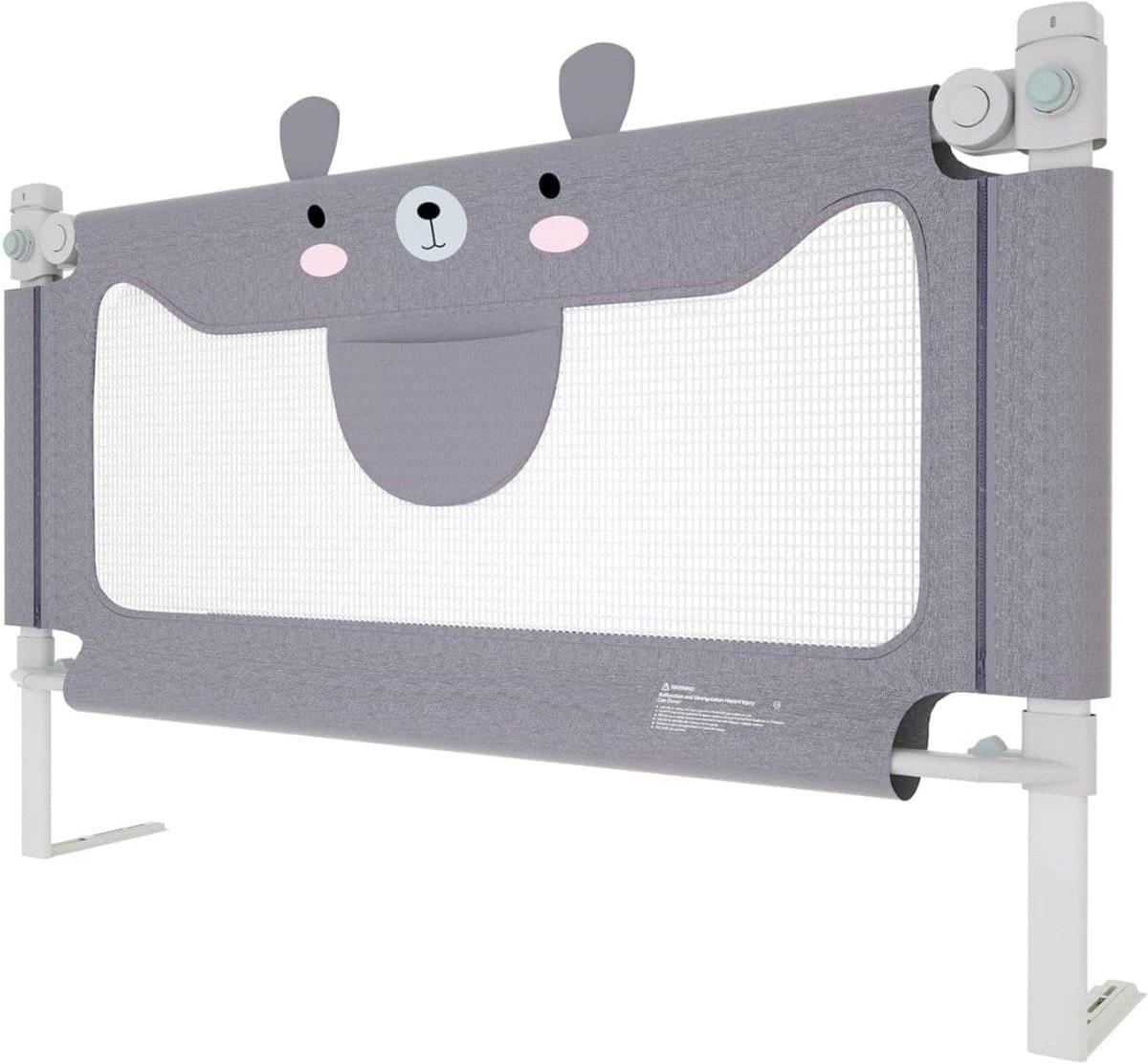 Klarven® Bedhekje Grijs - In hoogte verstelbaar - Voorkomt uit bed vallen, Geschikt voor peuters en kinderen - L 180 x H 30 x D 24 cm