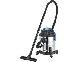 Klarven® Stofzuiger Zilver - 3-in-1 Nat- en Droogzuiger - Krachtige 1200W Zuigkracht met Blaasfunctie - Tank 15 Liter
