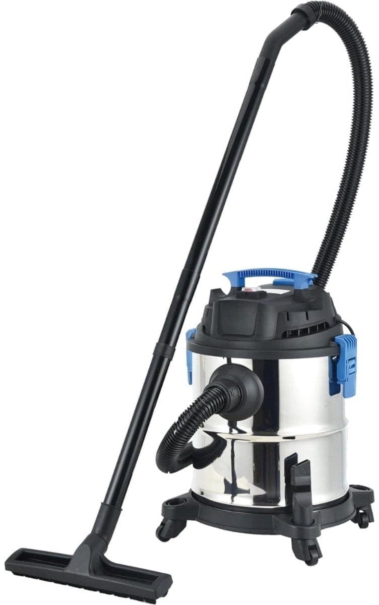 Klarven® Stofzuiger Zilver - 3-in-1 Nat- en Droogzuiger - Krachtige 1200W Zuigkracht met Blaasfunctie - Tank 15 Liter