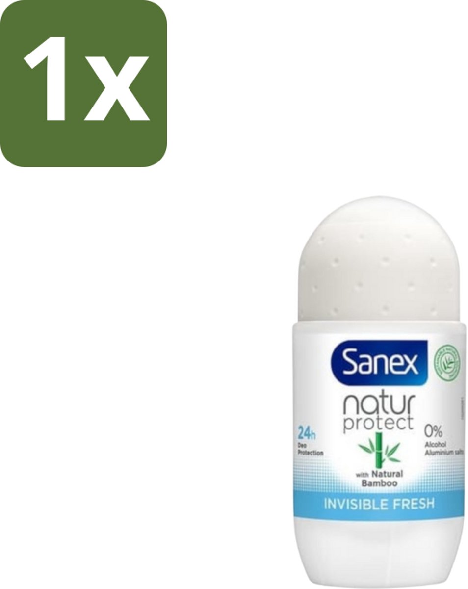 1 x Sanex – Deo Roll-on – Bamboo Invisible Fresh – 50 ml - Bamboo Deodorant - Onzichtbare Deodorant - Deodorant Roll-on - Frisheid - Kledingbescherming