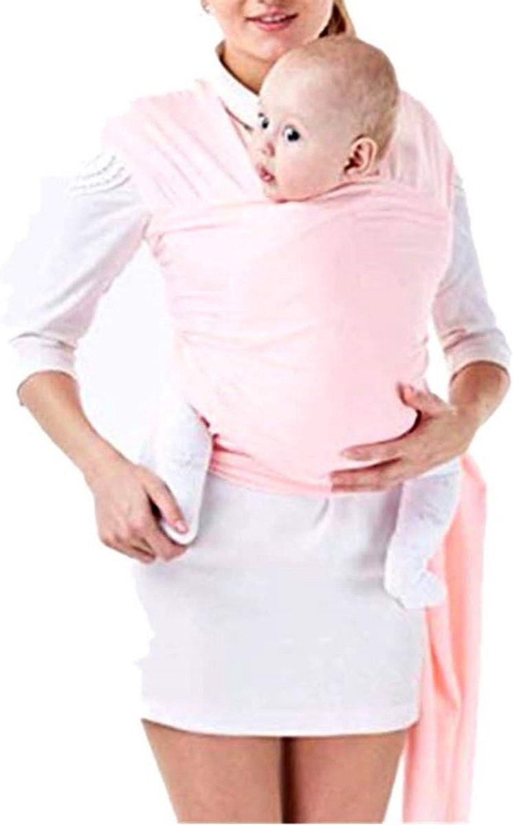 Babydraagzak - Draagdoek baby - Baby dragen - Gelijkmatige gewichtsverdeling - Tot 16 kg - Roze