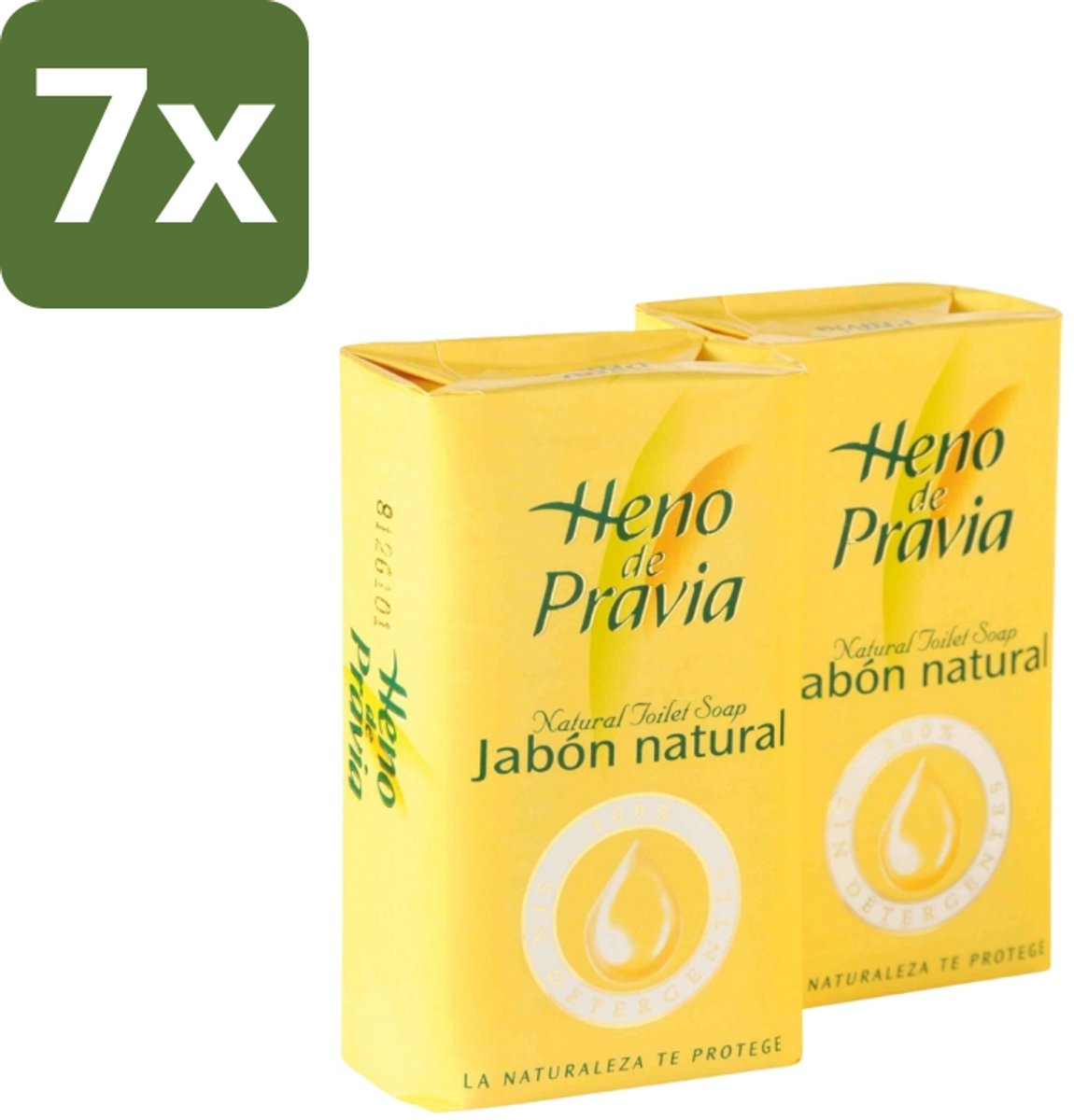 7 x Heno – Zeep – Traditioneel – 115 g - Heno De Pravia Zeep - Spaanse Geur - Natuurlijke Zeep - Harde Zeeptablet - Zeep Met Grasgeur
