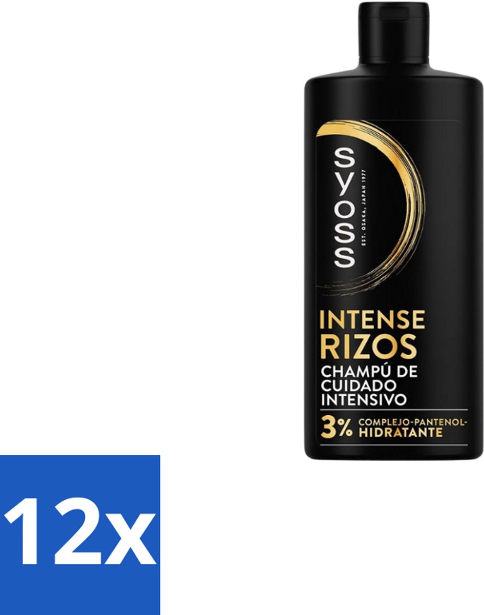 12 x Syoss – Shampoo – Rizos Pro – 440 ml - Krullend Haar - Golvend Haar - Pluizig Haar - Haar Verzorging - Salonkwaliteit