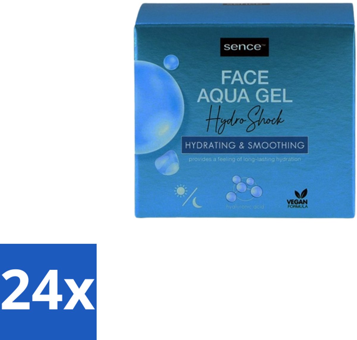 24 x Sence – Dagcrème – Aqua Gel Hydro Shock 2-in-1 – 50 ml - Hyaluronzuur Serum - Hydratatie Serum - Huid Verzorging - Stralende Huid - Fijne Lijntjes Verminderen