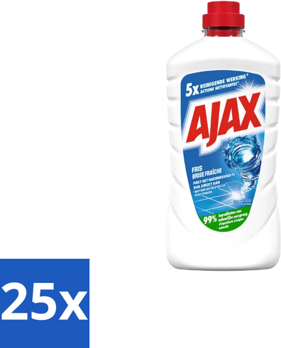 25 x Ajax – Allesreiniger – Fris – 1000 ml - Allesreiniger - Frisheid - Reinigen - Vet Verwijderen - Schoonmaken
