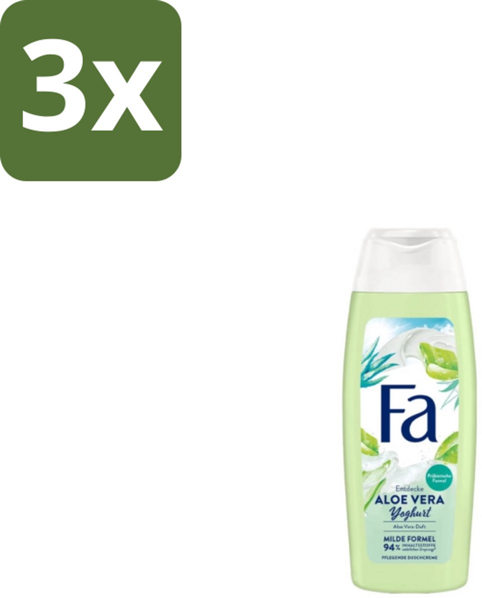 3 x Fa – Douchegel – Yoghurt Aloe Vera – 250 ml - Douchegel Yoghurt Aloë Vera - Milde Reiniging - Hydraterende Douchegel - Verzorgende Douchegel - Gevoelige Huid
