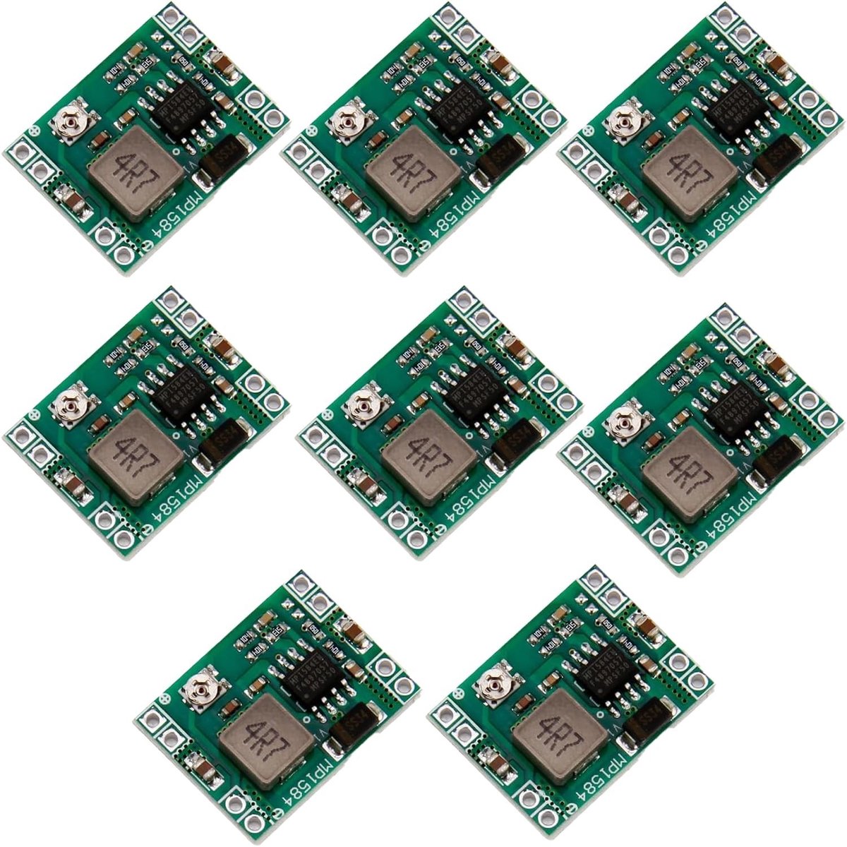 8-delige DC-DC Converter Set met Verstelbare Spanningsmodule voor Elektronische Projecten - Stap-Down Buck Converter van 24V naar 12V, 9V, 5V en 3V