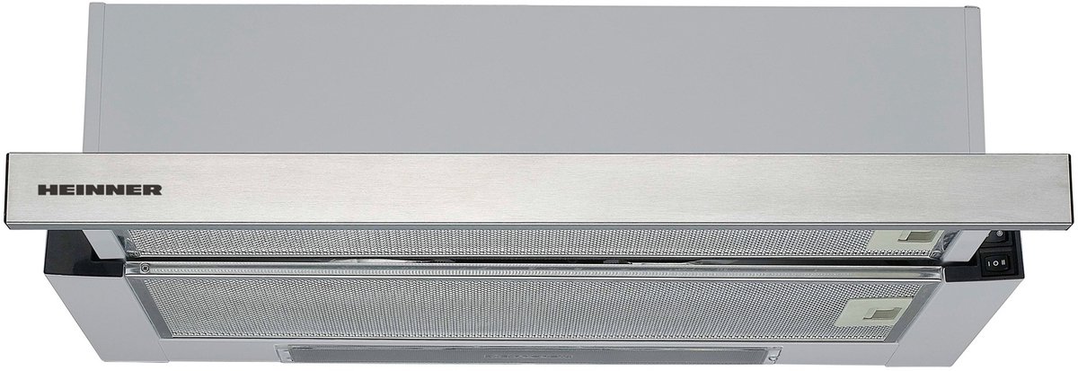 Heinner HTCH-440FS Onderbouw Afzuigkap 60 cm – 325 m³/u – Telescopisch – 2 Snelheden – 65 W Motor – LED-verlichting – Aluminium Vetfilter – RVS – 5 Jaar Garantie