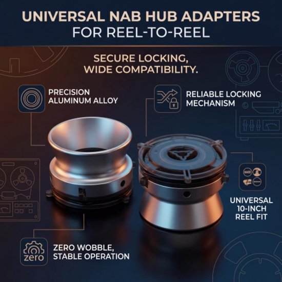 10-inch Reel Road Opener, NAB Adapter voor Precisie Aanpassing van Reel Tape Recorders, Professionele Audio Accessoires voor Geluidsopname — afbeelding 5