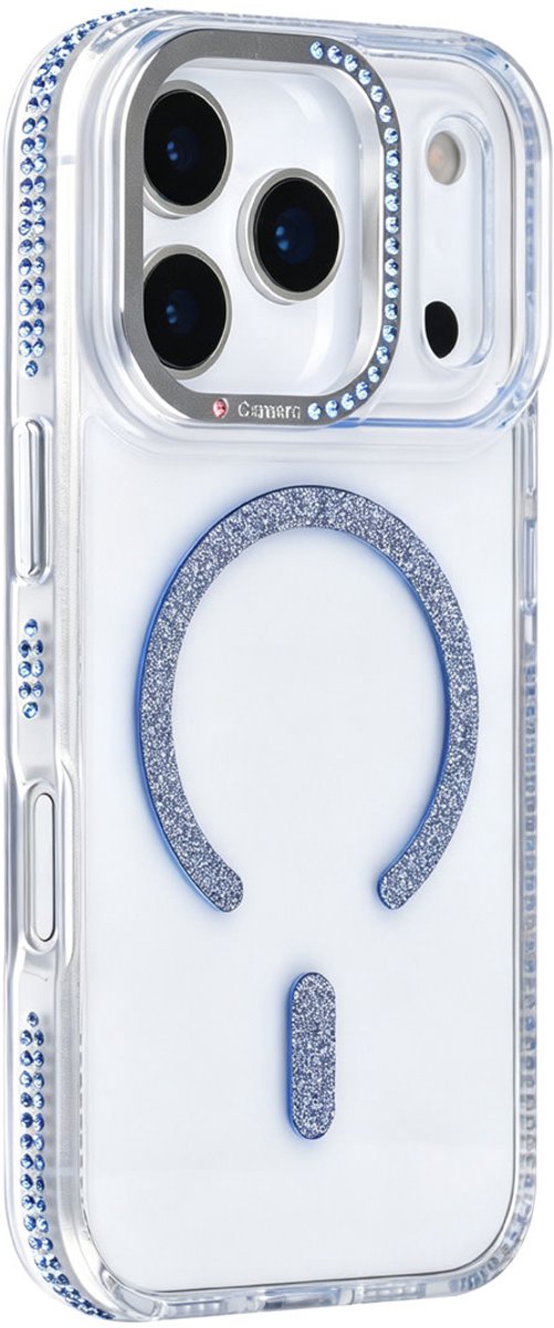 TUNIQ telefoonhoesje voor Apple iPhone 17 Pro - Diamond MagSafe TPU+PC - Blauw