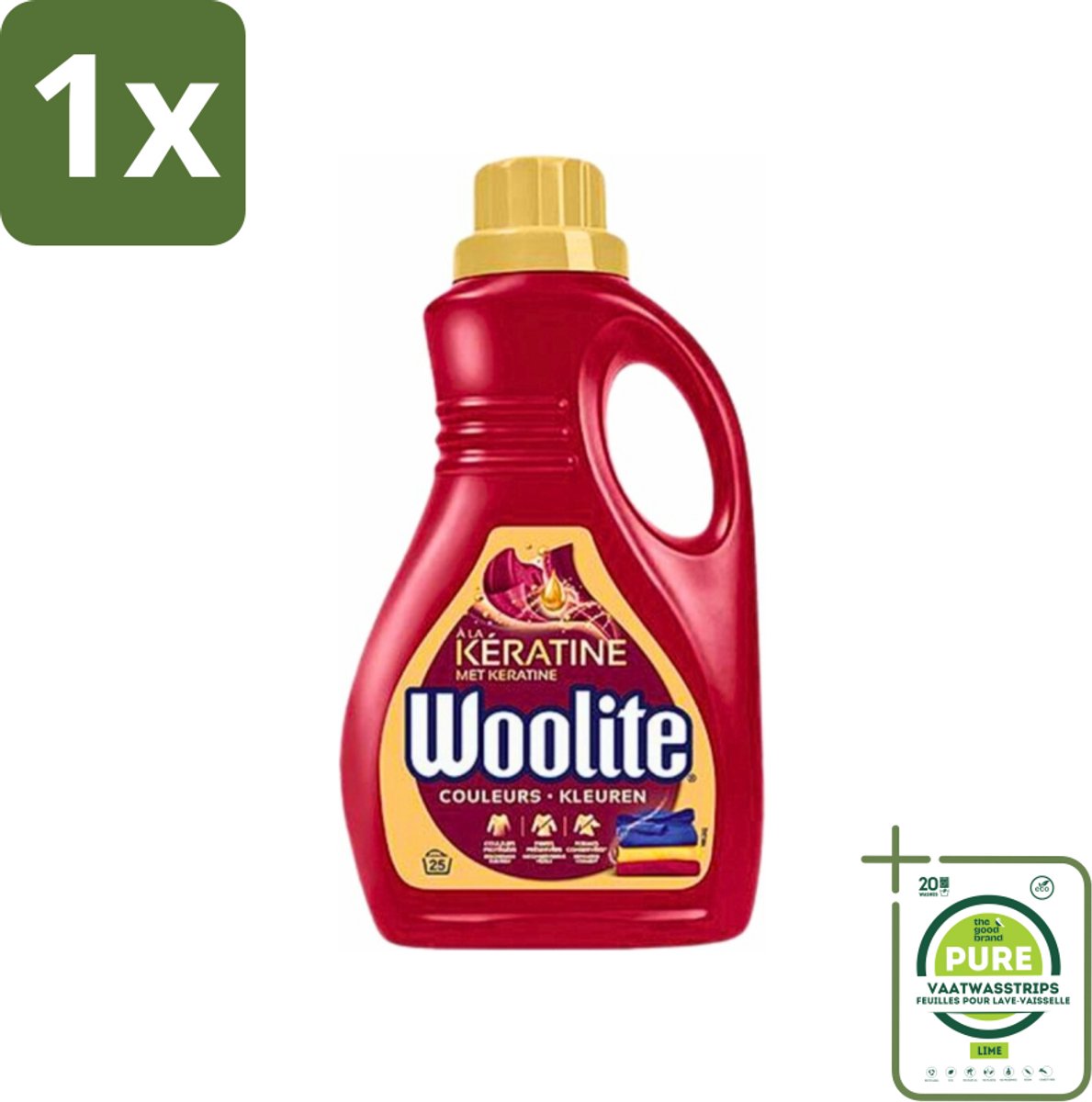 1 x Woolite Color - Vloeibaar Wasmiddel - Met Keratine - Gekleurde Was - 25 Wasbeurten - 1,5L - Wasmiddel Voor Gekleurde Kleding - Wasmiddel Met Keratine - Kleurbehoud - Wasmiddel Voor Delicate Kleding - Vloeibaar Wasmiddel