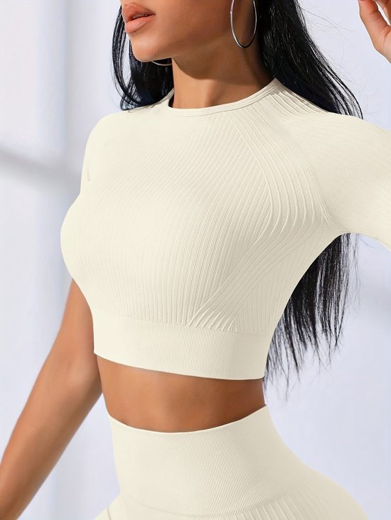 Currero Pilates Pak Dames - Yoga - Buttshaper - Gym - Fitness - Butt Lift - Bil Vergrotend - Heup Liftend - Yogakleding - Beige XS — afbeelding 2