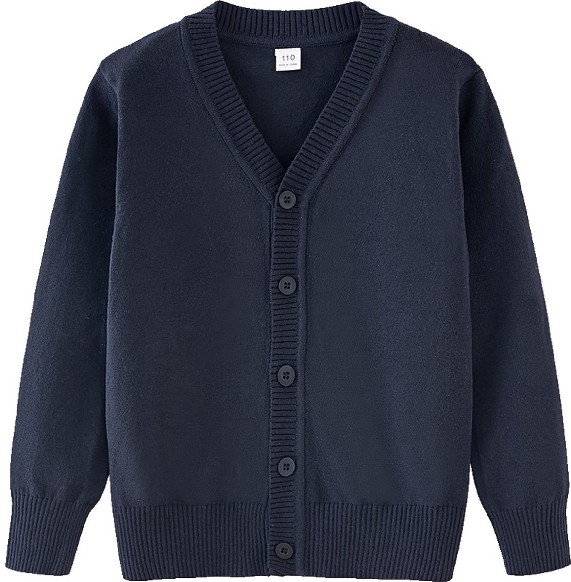 Currero Cardigan Jongens Vest Jongen Met Knopen Kinderen Warm Gebreid Vest Long 13-14 Jaar Blauw