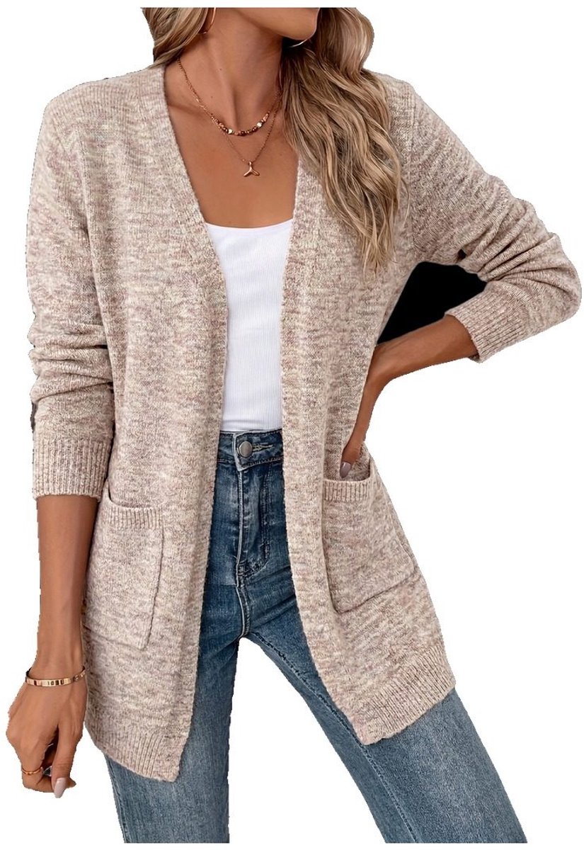 Currero Cardigan Dames Vest Vrouwen Met Knopen Volwassenen Warm Gebreid Vest Long Havermout