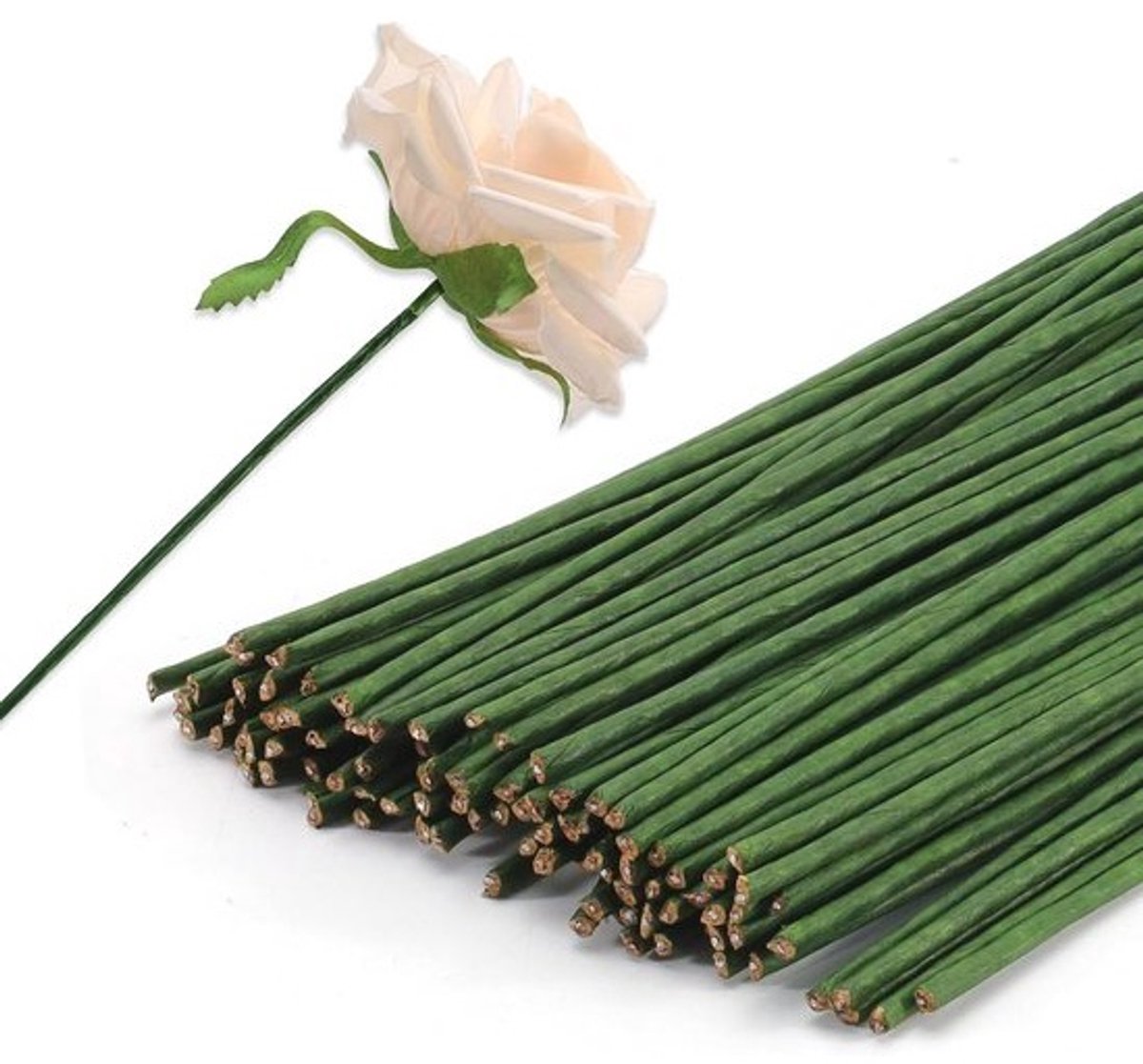 60 Stuks Bloemendraad - 18 Gauge Papier Omwikkelde Kunstmatige Bloemenstelen