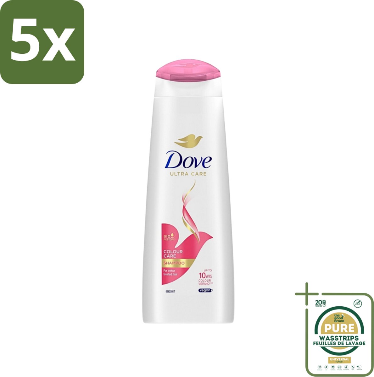 5 x Dove Ultra Care - Color Care - Shampoo - Geverfd Haar - 250 ml - Grootverpakking - Kleur Behouden - Gekleurd Haar - Haar Verzorging - Haar Reinigen - Haar Herstel