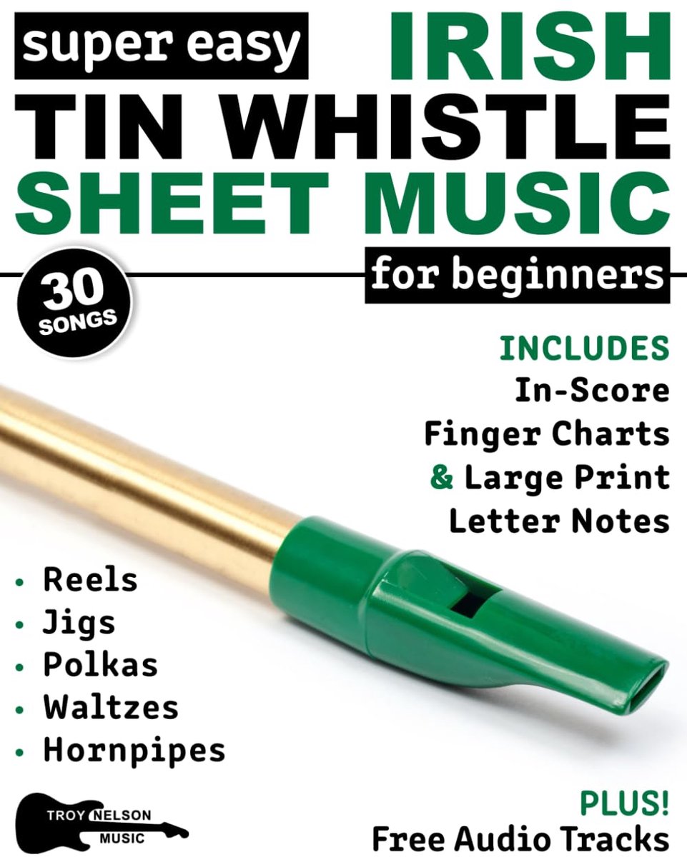 Super Easy Irish Tin Whistle Sheet Music for Beginners: 30 Popular Songs for Irish Tin Whistle in Big Letter Notes - ShopVlot