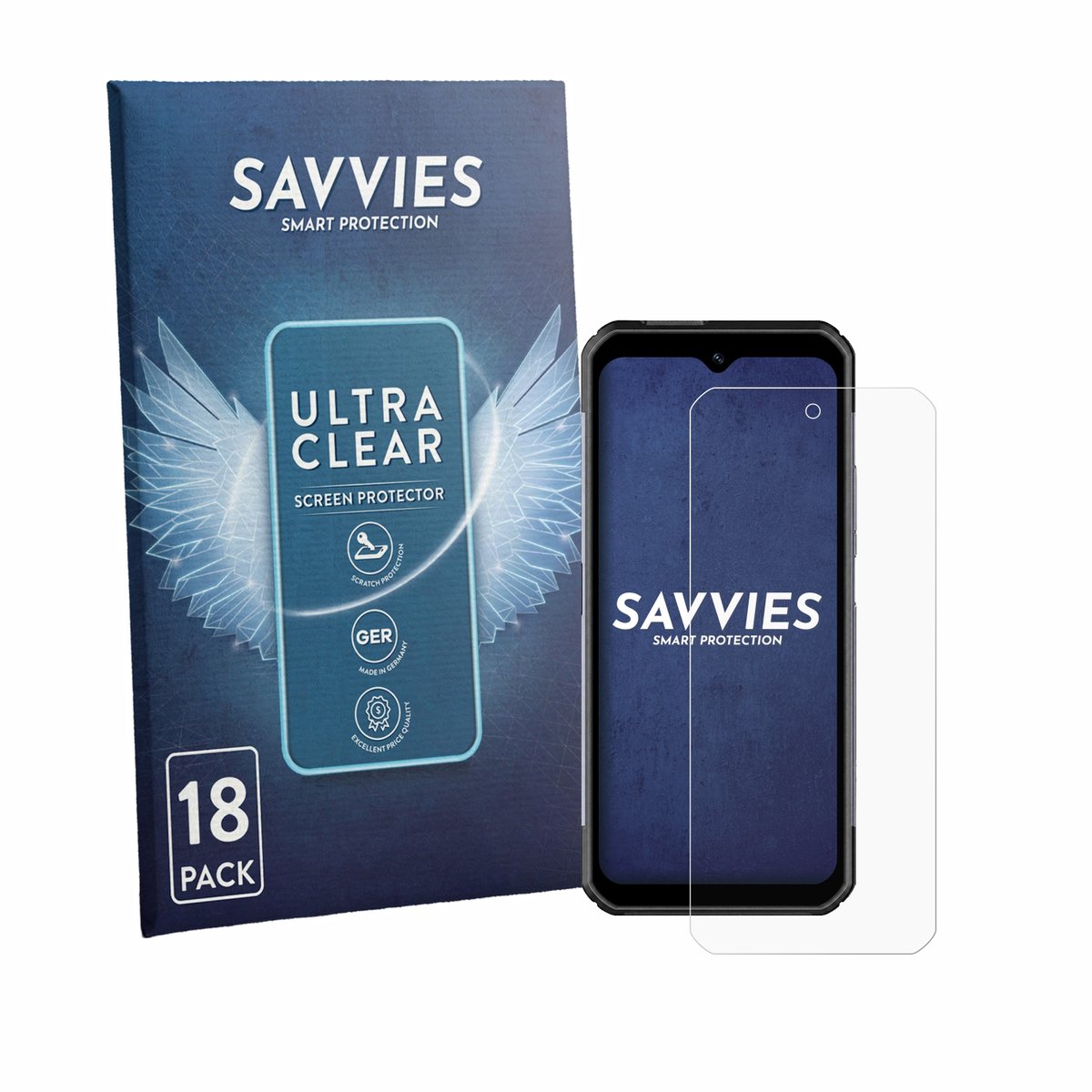 Savvies - Screenprotector voor Pax A6630 - Folie Beschermfolie transparant 18 Stuks