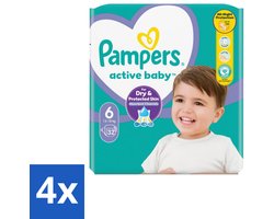 4 x Pampers Active Baby Luiers Maat 6 (13-18 kg) 32 stuks per verpakking - Baby Luiers - Bescherming Tegen Doorlekken - Bewegingsvrijheid - Comfort - Droogheid