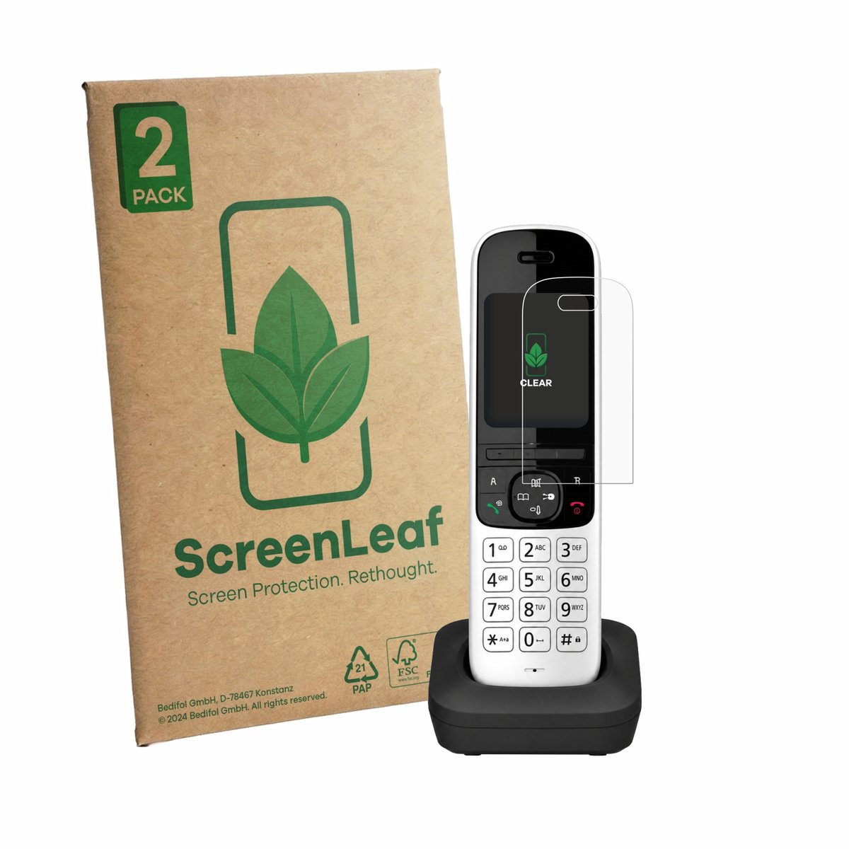 2 Stuks Screenprotector voor Panasonic KX-TGH723 - Hoogwaardige Beschermfolie transparant