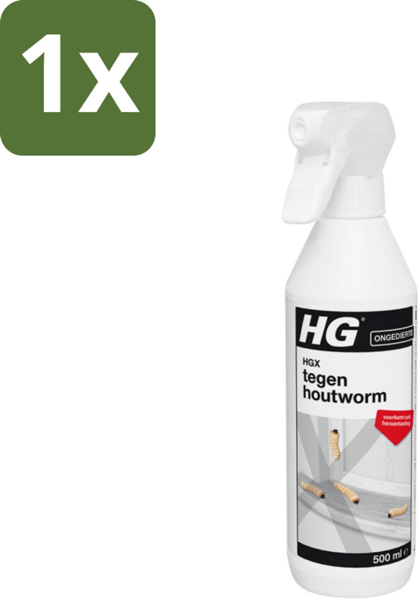 1 x HG X Tegen Houtworm 500 ml - Houtworm Bestrijding - Hout Bescherming - Hout Reinigen - Hout Herstellen - Houtaantastende Insecten