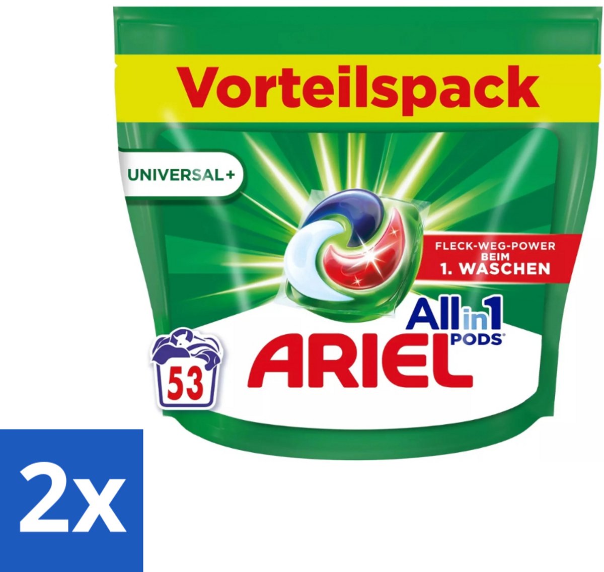 Ariel – Pods All-in-1 – Original – 53 wasbeurten - Voordeelverpakking - 2 stuks