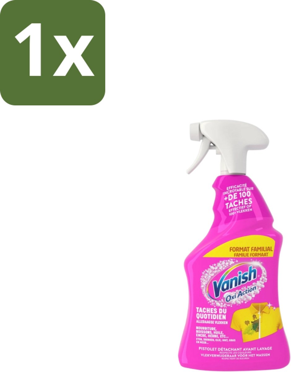 1 x Vanish – Vlekverwijderaar Spray – Oxi Action 4-in-1 – 940 ml - Vlekverwijderaar - Wasmiddel - Vlekken Verwijderen - Kleurverlies Voorkomen - Vetvlekken Verwijderen