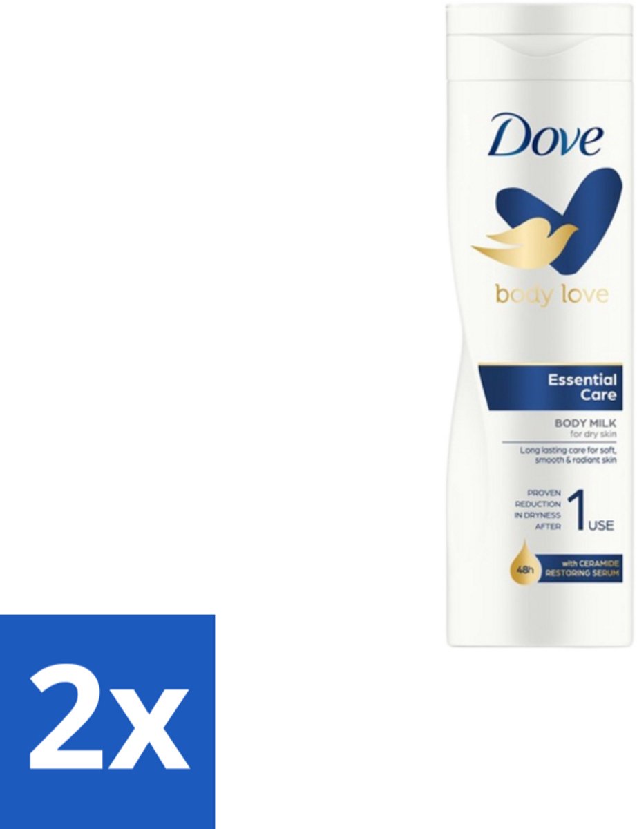 2 x Dove – Bodylotion – Essential Women – 400 ml - Voedende Bodymilk - Droge Huid - Zachte Huid - Huidverzorging - Diepe Voeding