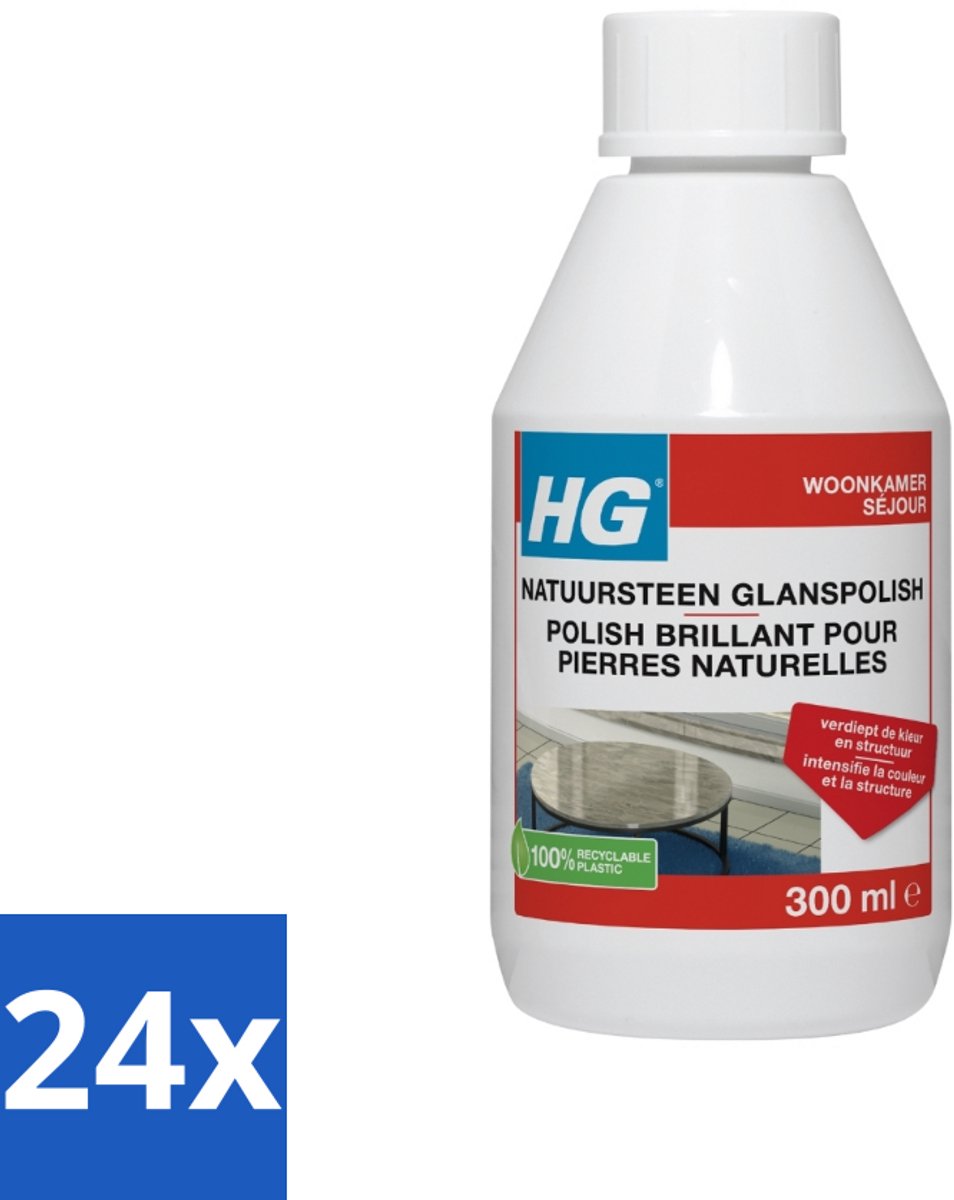 24 x HG Natuursteen Glans Polish 300 ml - Natuursteen Glans - Natuursteen Polijsten - Marmer Onderhoud - Travertin Glans - Hardsteen Polijseermiddel