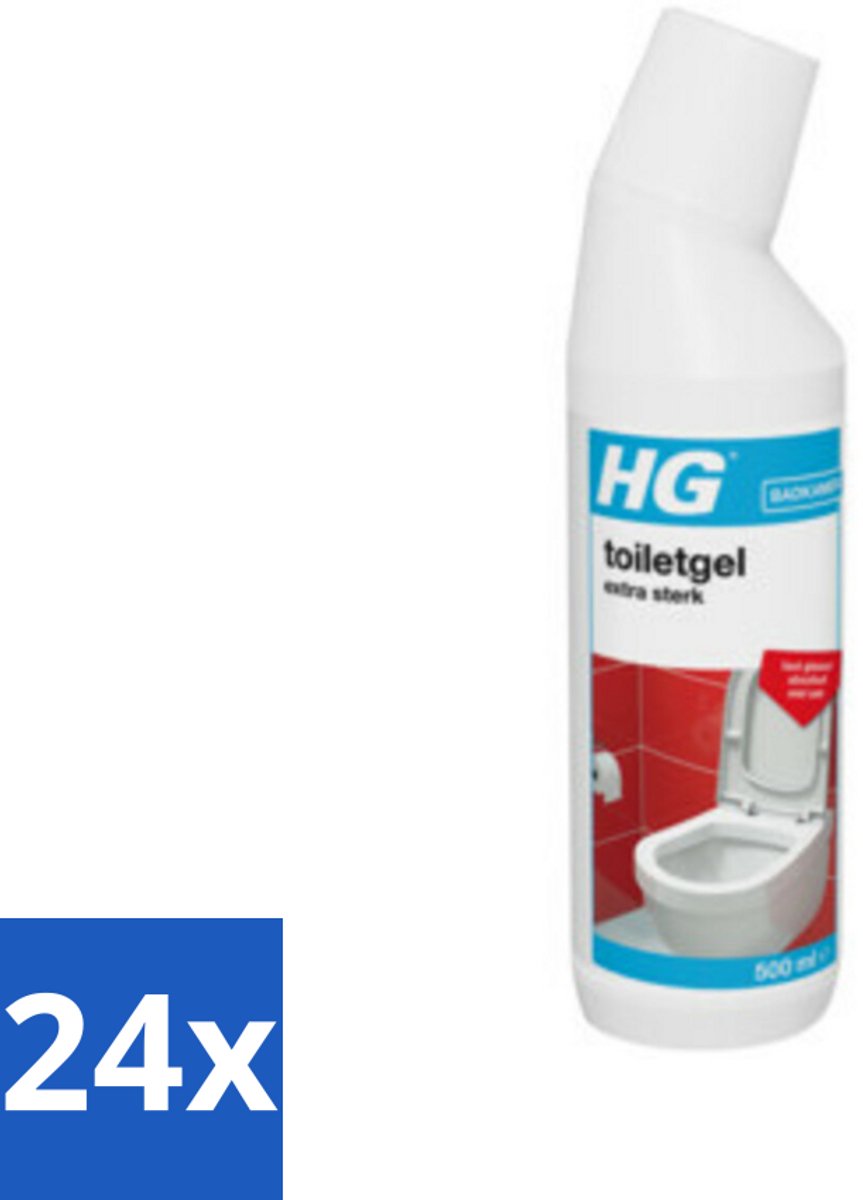 24 x HG Toiletgel Extra Sterk 500 ml - Toilet Schoonmaken - Kalk Verwijderen - Urinesteen Verwijderen - Toiletreiniger - Toiletgel