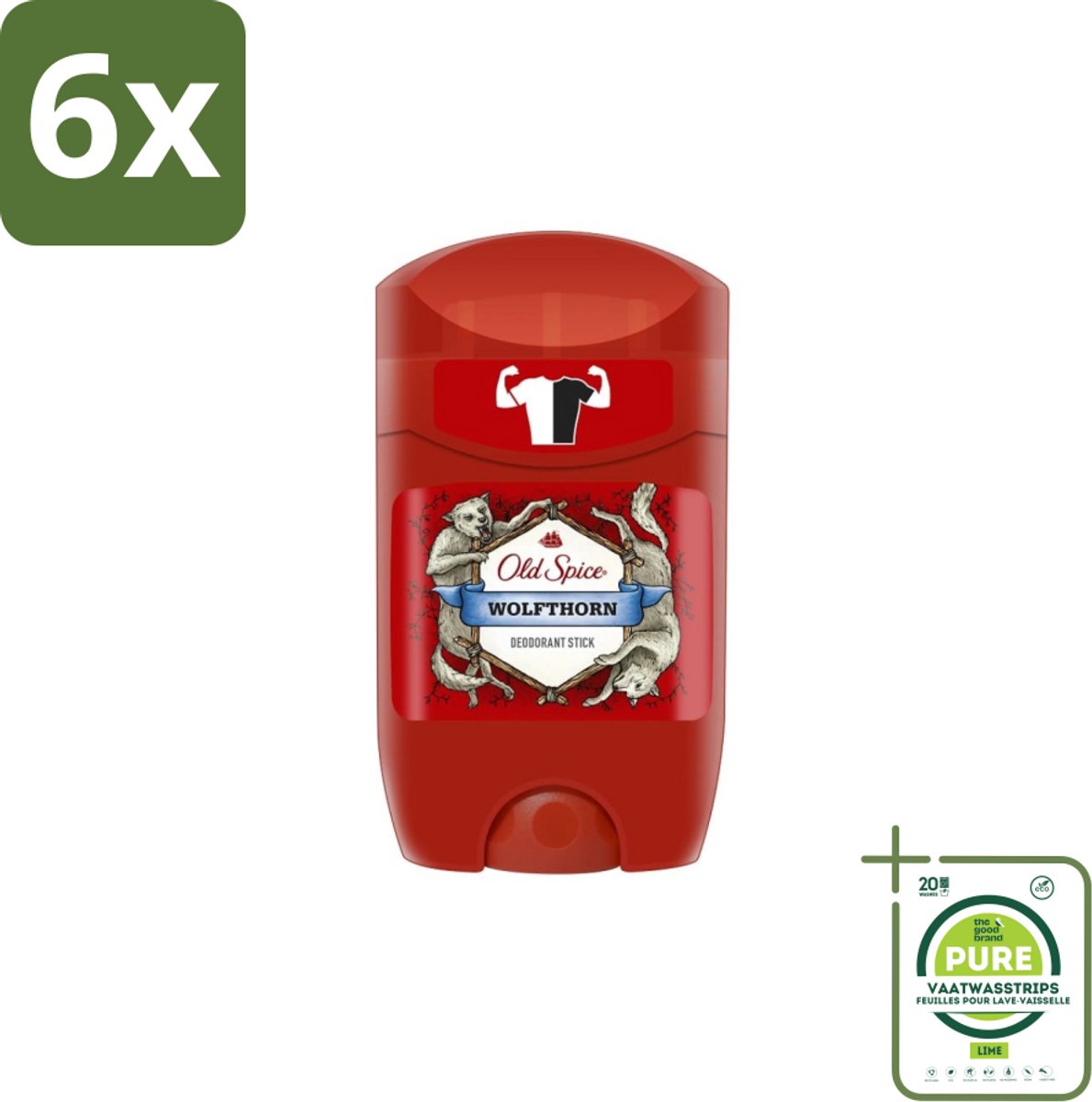 Old Spice – Deodorantstick – Wolfthorn – 50 ml - Voordeelverpakking - 6 stuks - Old Spice Wolfthorn - Deodorant stok