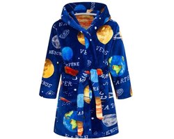 FILOWA badjas voor kinderen meisjes jongens fleece kinderbadjas met capuchon, flanel fluffy kamerjas super zacht gezellig cartoon lange kamerjas warme pyjama maat 92-128