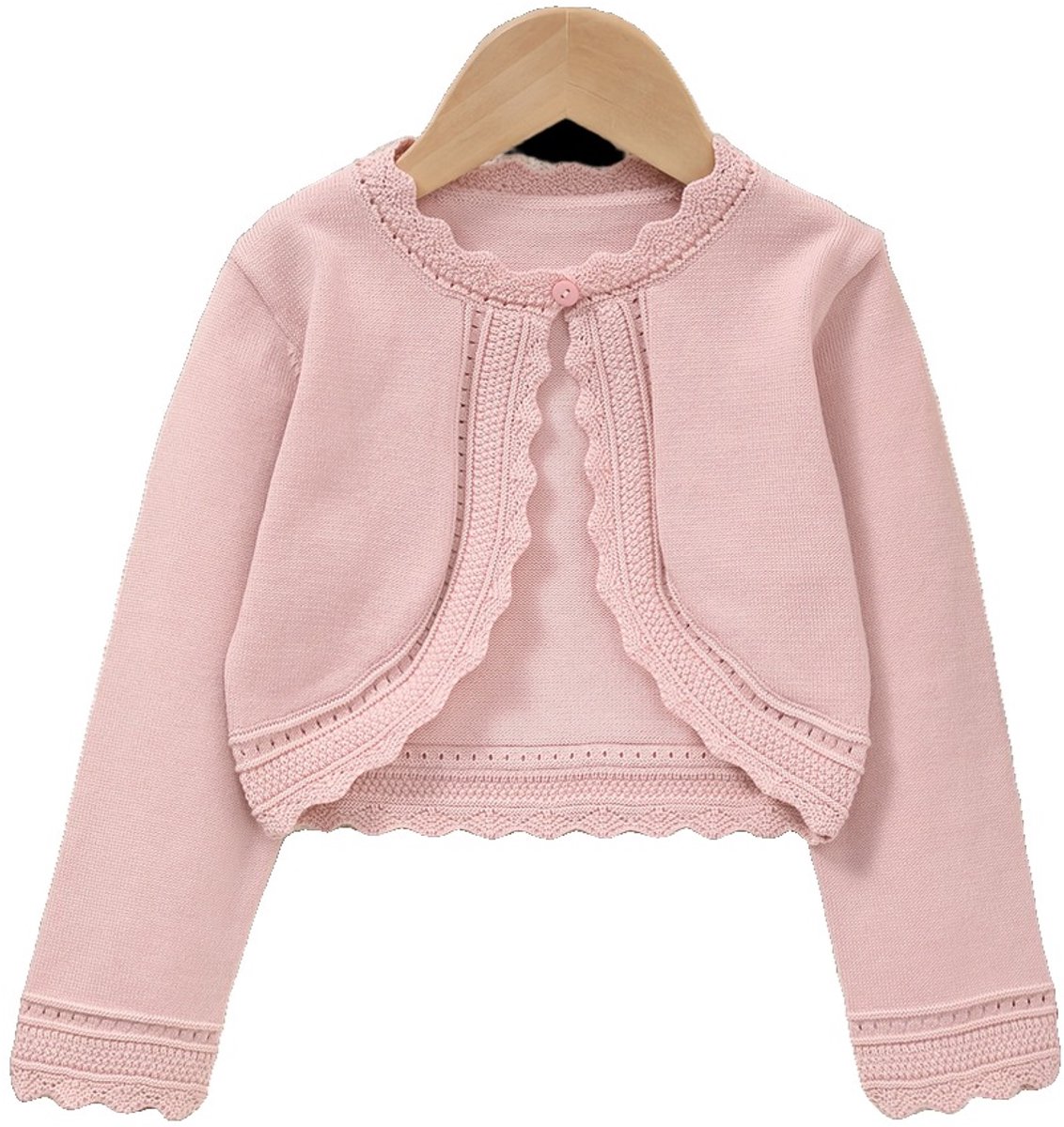 Currero Cardigan Meisjes Vest Meisje Met Knopen Kinderen Warm Gebreid Vest Long 4 Jaar Roze