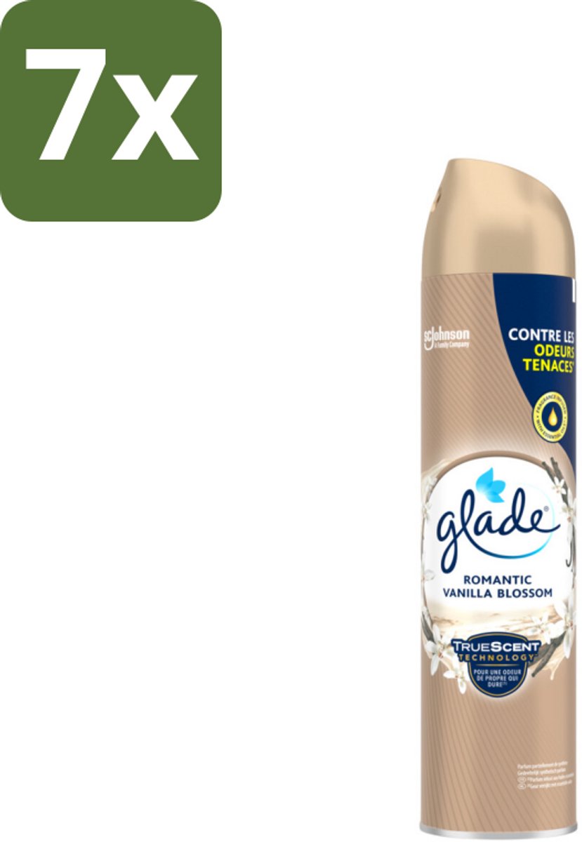 7 x Glade – Luchtverfrisser Spray – Romantic Vanilla Blossom – 300 ml - Luchtverfrisser Spray - Geur Tegen Geurtjes - Vanille Geur - Orchidee En Sandelhout - Romantische Geur