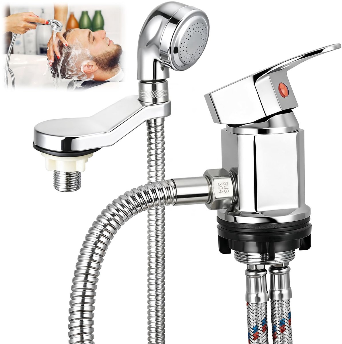 Douche Mengkraan Uitlaat 1/2 Inch, Douchekop, Warm Koud mengkraan douche voor wastafel, shampookom, Motorhome - ShopVlot