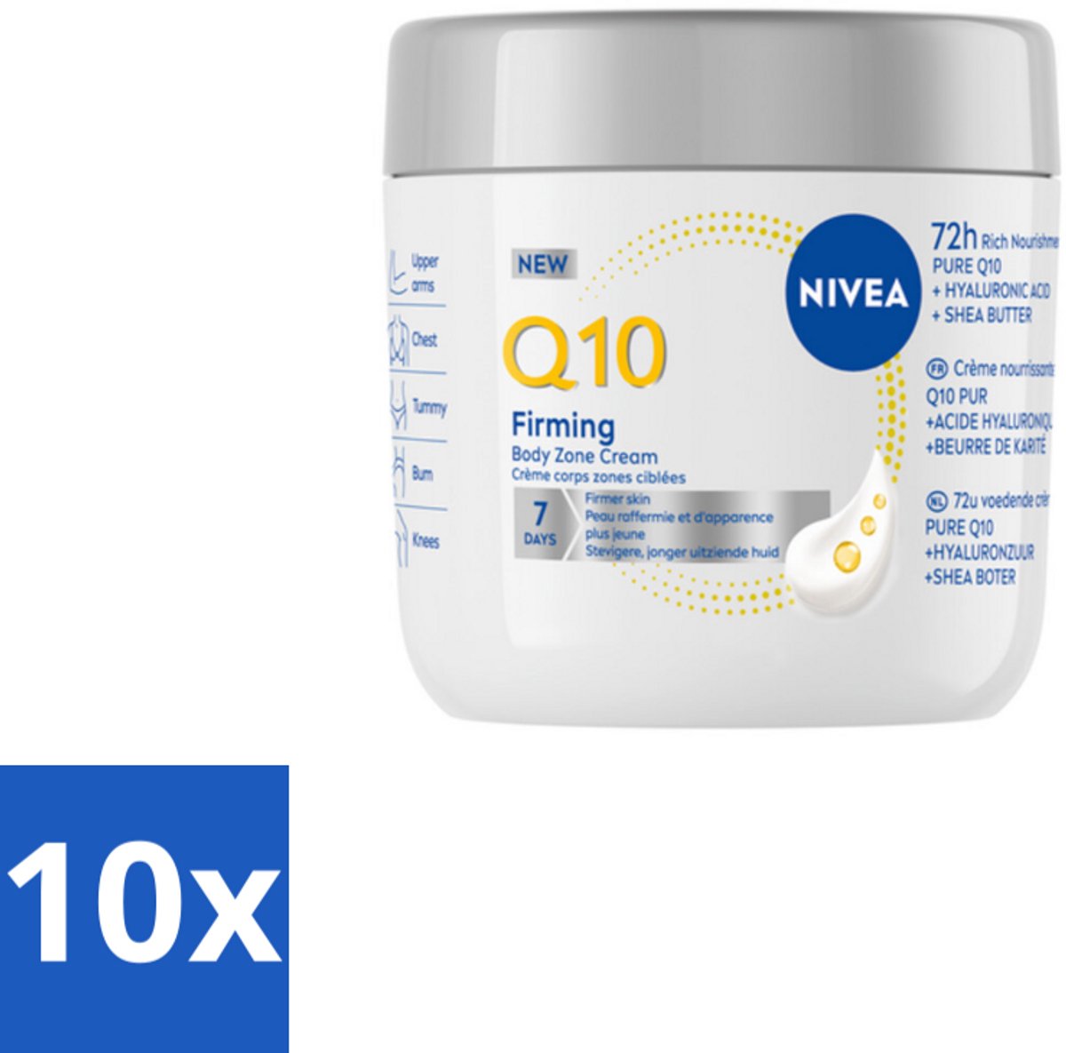 10 x NIVEA – Bodycrème – Q10 Verstevigend + Verjongend – 400 ml - Huidverzorging - Versteviging - Jeugdige Huid - Huidveroudering - Q10