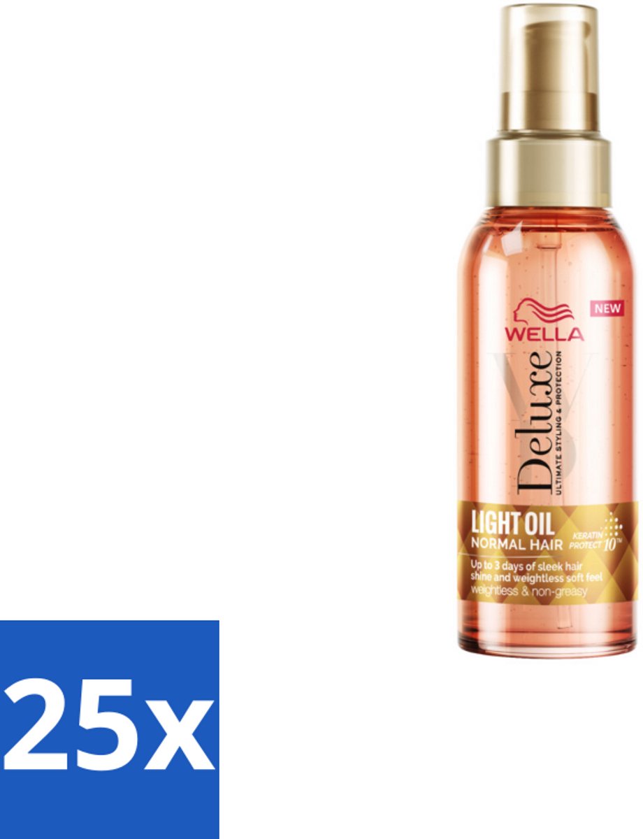 25 x Wella – Deluxe Oil Light – Haarolie – 100 ml - Haarolie - Glans - Gezond Haar - Voeding - Anti-pluis