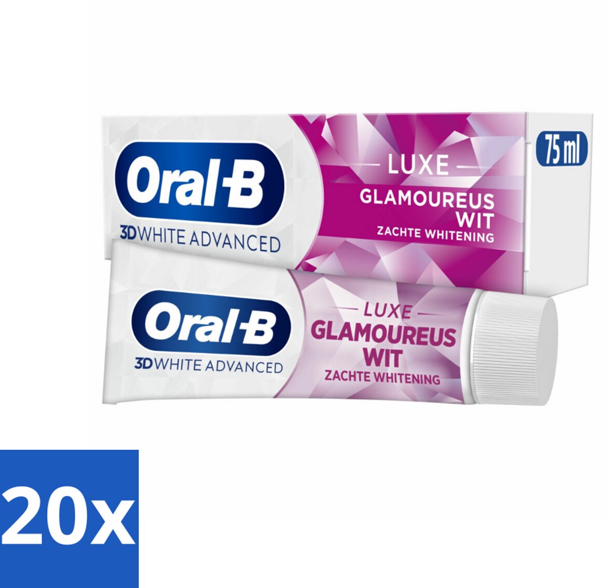 20 x Oral-B - 3D White Advanced – Tandpasta – Luxe – Glamorous White – 75 ml - Koffiezetapparaat
