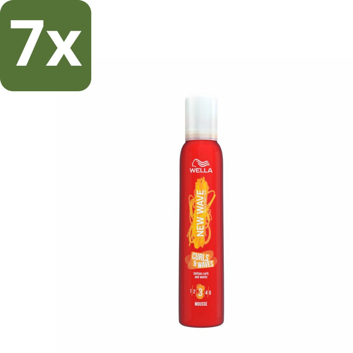 7 x Wella – New Wave Curls & Waves – Haarmousse – 200 ml - Kruldefiniërende Haarmousse - Golvend Haar - Krulhaar - Anti-frizz - Haarmousse Voor Krullen